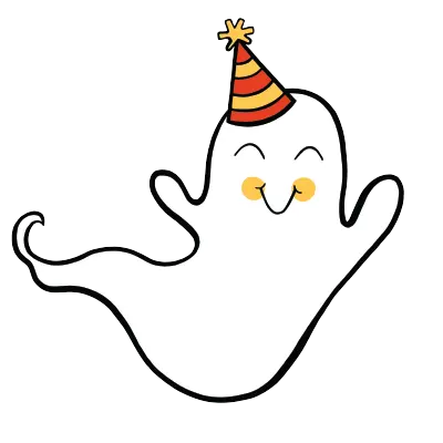 ghost with party hat