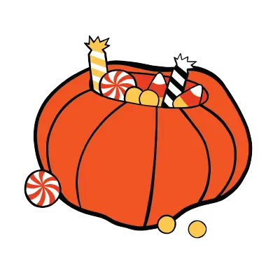 pumpkin with candy