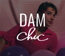 fashion magazine photo with Dam Chic written across the middle